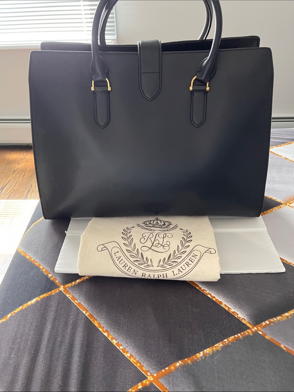 Ralph Lauren Leopard Haircalf Tote with Black Trim - Picture 2 of 9